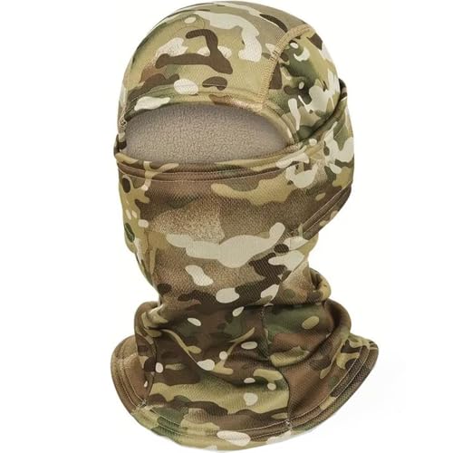 RALSPEC Multicam - Cagoule avec doublure en polaire - Chaud - Coupe-vent - Thermique - Cache-cou - Camouflage MTP - Armée, camouflage, M/L