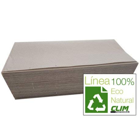 3.000 Toallas secamanos ecológicas tissue formato Zig Zag 100% papel reciclado. Caja con 3000 uds en 20 paquetes de 150 uds cada uno.