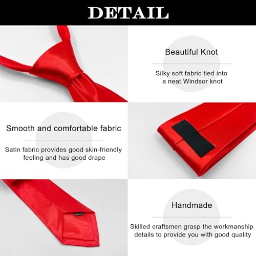 AHLPO Elegante Krawatte für Herren Satin 8 cm, Herren Krawatten, Klassische Schlips Herren für Hochzeit, Büro, Party und Festliche Veranstaltungen - Einfarbig in Verschiedenen Farben Tie, Lila