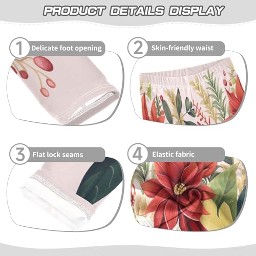 Bolaz Toddler Girls Leggings Printed Yoga Pants Leggings White Red Yellow Flower for Kids3