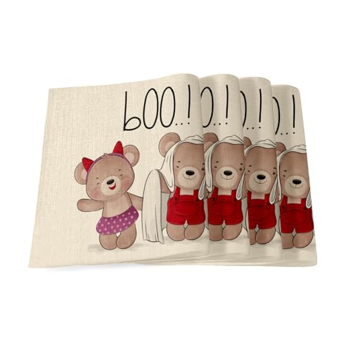 Set de table lin Halloween pour repas de famille et goûter enfant - 2