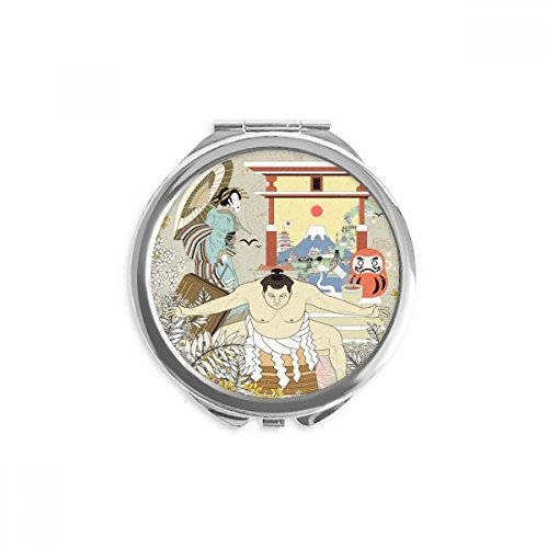 Miroir de poche ukiyo-e japonais aux finitions soignées faites à la main