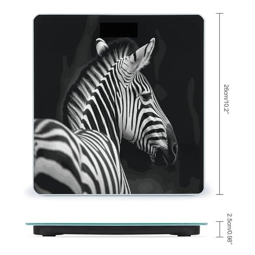 Báscula digital Black White Zebra para baño miniatura 2