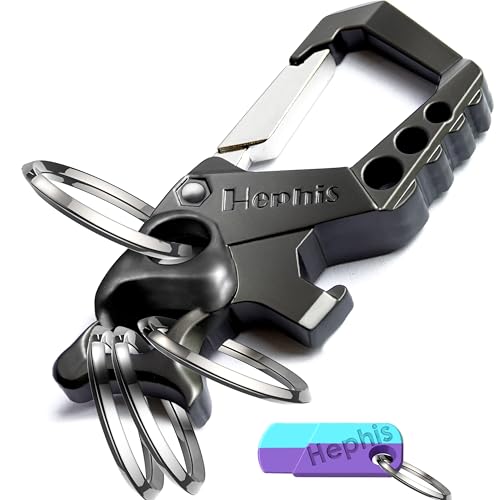 Hephis Skull Heavy Duty Key Chain Bottle Opener,Screwdriver,Unboxing tool,Carabiner Car