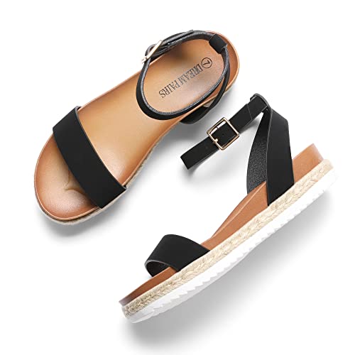 DREAM PAIRS Women's Open Toe Platform Espadrille Wedge Sandals Comfortable One Band Dressy Casual Sandals for Women2
