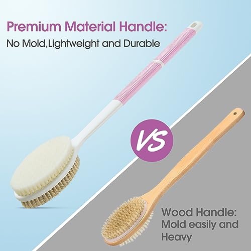 image for Backski Body Scrubber Anti Slip for Shower,Shower Brush Long Handle wi