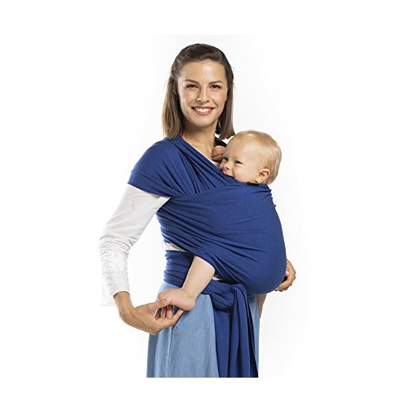 Boba Baby Tragetuch Neugeborene - Organic Dark Grey - Elastisches Babytragetuch und Stilltuch für Unterwegs - Einfach zu binden - Babytrage Neugeborene ab Geburt bis 16kg