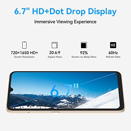 Image of UMIDIGI Power 7 MAX Unlocked Cell Phone,6GB+128GB 10000mAh Battery,6.7 inch Full Screen + 48MP AI Triple Camera Android Smartphone,NFC,GPS,Face & Fingerprint,BLE 5.0, WiFi 2.4GHz /5GHz,Warranty,Gold