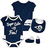 NFL Baby-Girls Newborn & Infant Mini Trifecta Bodysuit, Bib, Bootie Set