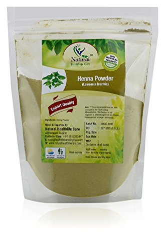 100%Natural Henna powder (Lawsonia Inermis) For Natural Hair Color and Conditioning (227g / (1/2 Lb) / 8 Ounces) by Natural Healthlife Care