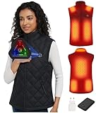Chaleco Calefactable para Hombre y Mujer con Batería 7,4V 10000mAh y Control 4-en-1 – Chaleco Ligero Acolchado con Tecnología de Calefacción de Fibra de Carbono Mejorada para Exterior y Uso Diario