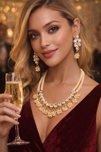 Image of Touchstone Indian Colorful Delicate Desire Traditional Exclusive Designer Jewellery Pendant Sets for Women