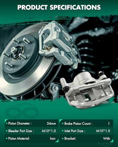 Image of SCITOO - Front Left Disc Brake Caliper Assembly For Hyundai,For Mitsubishi | Models - For Accent 2000-2005,For Excel 1990-1994,For Precis 1990-1994,For Scoupe 1991 1993-1995 19B1493