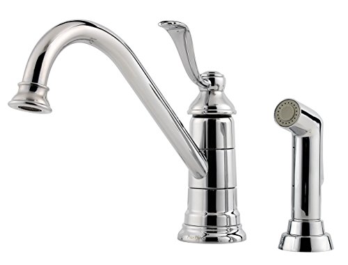 Pfister LG344PC0 Portland 1-Handle Kitchen Faucet with Side Spray, Polished Chrome, 1.8 gpm