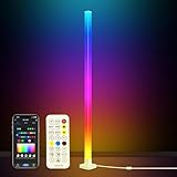 JolyWell RGB Floor Lamp, 63' LED Corner Floor Lamp Compatible with Alexa, Smart Standing Lamp with Music Sync & DIY Colors, Modern Corner Light for Bedroom, Living Room & Gaming Room