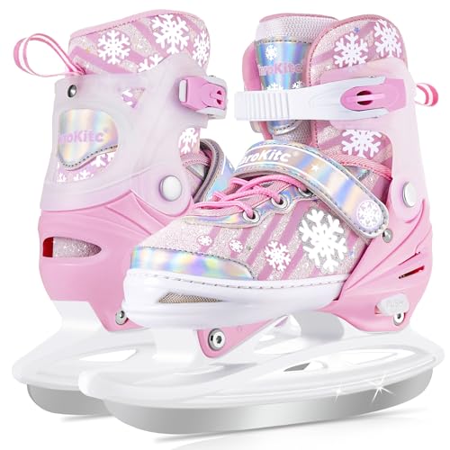 TaroKitc Girls Ice Skates for Kids, Adjustable Kids Ice Hockey Skates for Girls...