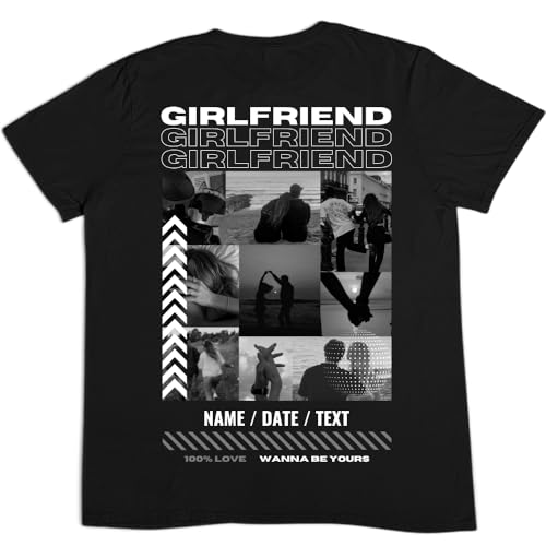 Latostadora Camiseta Personalizada Boyfriend Girlfriend - Pareja Personalizada Foto Collage Texto - Only You Personalizable - Regalo Navidad Pareja Personalizado San Valentín