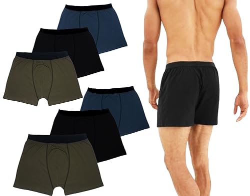 Bahob® Confezione da 6 boxer da uomo con elastico in vita, mutande da uomo, morbidi e confortevoli, taglie S-3XL, MPB-159-A, L