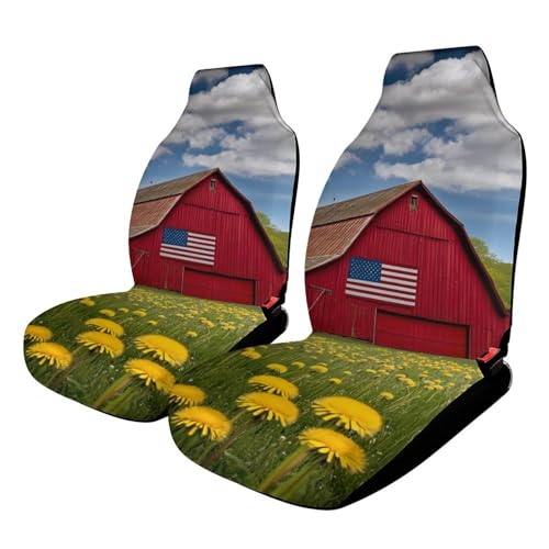Barn Farm Car Seat Covers Universal Car Front Seats Protector Auto Interior Accessories 2PCS