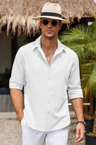 COOFANDY Men's Casual Button Down Shirt Long Sleeve Untucked Chambray Shirt Wrinkle Free Dress Shirts4