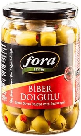 Fora Zeytin, Green Olives Stuffed with Red Pepper 400gr