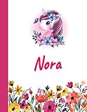 Nora's Notebook: Cute Notebook Unicorn for Girls School Writing Notes Journal. Nora Personalized Name Gifts. 8.5 x 11 inches - 110 Ruled Pages