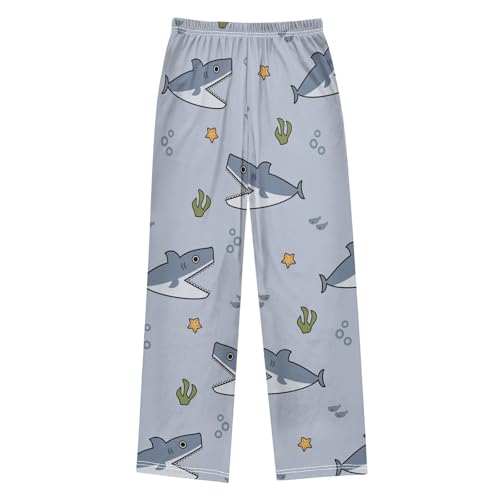 Shark Cartoon Boys Pants Boys Athletic Pants Long Pant for Boywith Pockets Wide-Leg Size 6-14Y2
