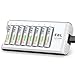 EBL Rechargeable AA Batteries 2800mAh Durable 8PCS AA Battery with Rechargeable 8Bay Battery Charger