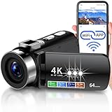 novzzovaz 4K Video Camera Camcorder Ultra HD 64MP Vlogging Camera for YouTube 28X Digital Zoom 270° Rotation Screen 3.0' Vlog Camera with Night Vision Video Recorder with WiFi Connection
