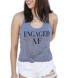 It's Your Day Clothing Engaged AF Tank Women Engagement Funny Bachelorette Party Tank Top T-Shirt (L