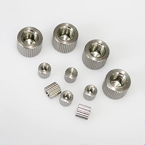 20 piezas tuerca moleteada M2 M2.5 M3 M4 M5 M6 acero inoxidable moleteado cilindro redondo extremo ciego mano pulgar Nut-M4