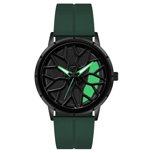 Image of PAPIO Modern Men's Wristwatch with Unique Design Rotating Dial Black Color Silicone Band (MN 256)