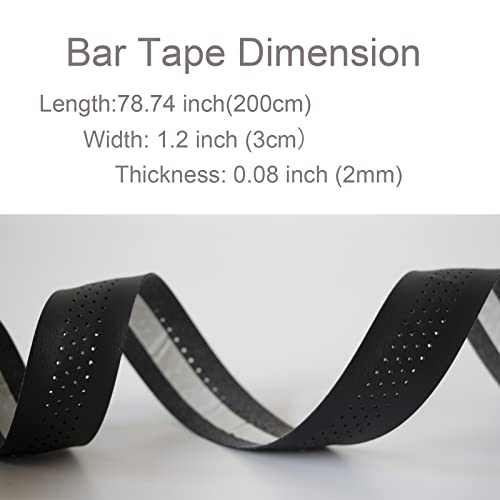 Dosarzo Bike Handlebar Tape, Solid Grip Pu Leather Bar Tape For Handles, Quick Drying Black Bike Frame Protection Tape 2Mm #TOP4