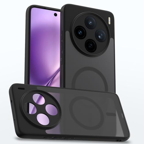 Image of Pikkme Back Cover for Vivo X200T 5G Compatible with Mag-Safe Smoke Back | Shockproof Design | Hard Transparent Back Case (Black Smoke Mag-Safe)