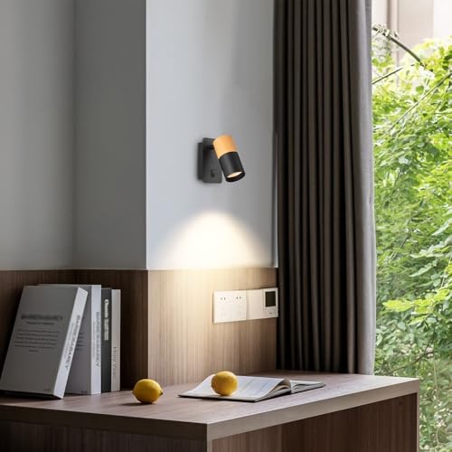 Aplique de pared mini orientable 350° para lectura cómoda en negro 3