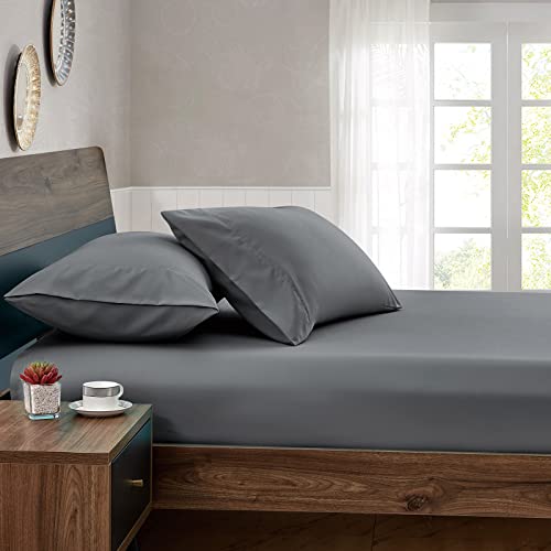 FreshCulture King Fitted Sheets, Bulk Pack of 6, Deep Pocket, Soft Microfiber Bottom Sheets for Home, Salons, Hotels, King Size Fitted Sheets Only (Dark Grey)