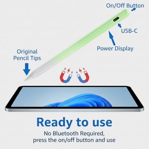 Image of JEDOUBAL Stylus Pen for iPad 2018-2026, 3X Fast Charging iPad Pencil with Palm Rejection & Tilt Sensitivity, Apple Pencil Alternative No Bluetooth Required Compatible with iPad Pro Air Mini
