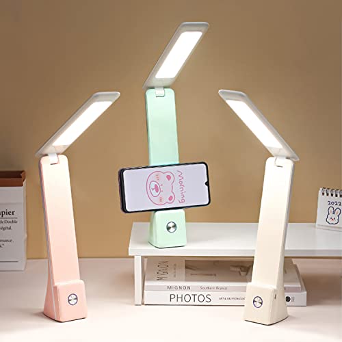 Cometmars Led Desk Lamp (Pink), Cordless Lamp With 3 Lighting Modes, Rechargeable Reading Lamp With Adjustable Arm & Usb Charge Port, Foldable Eye Caring Table Light For Home Office Study #TOP1