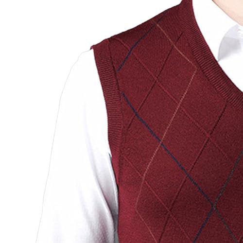 JEShifangjiusu Men's V-Neck Knitted Tank Top Comfortable Sleeveless Sweater Vest Lightweight Slim Fit Cotton Pullover4