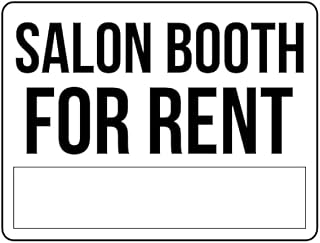 Black and White Salon Booth for Rent Sign - Sale Metal Sign 8x12 Inch for Security Use