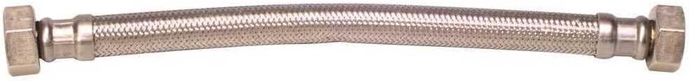 Fluidmaster B1H18 Water Heater Connector, Braided Stainless Steel - 3/4 Female Iron Pipe x 3/4 Female Iron Pipe, 18-Inch Length