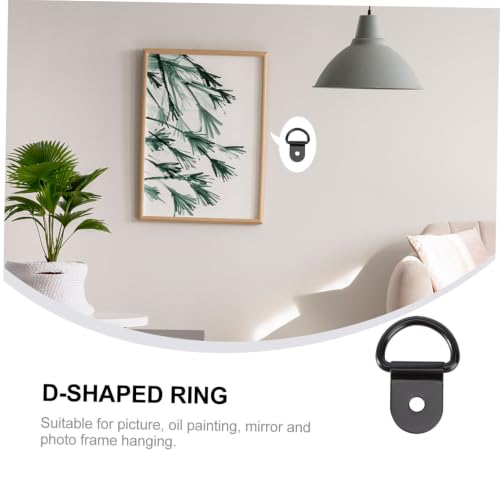Image of Cabilock Black Hangers Metal Hangers 30pcs Hanging Photo D Ring Hooks Metal Black Photo Picture Single Hole Wall Art Picture Heavy Duty Clothes Rack