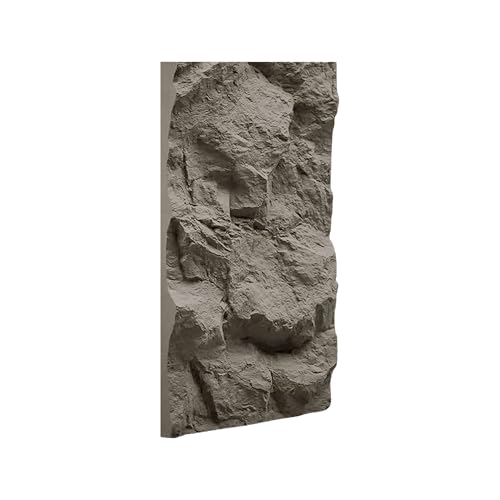 IZODEKOR PU Paneele Wand Steinoptik 60x120 cm | 5cm Dick | 3D Wandpaneele Schwarz | Steinoptik Wandverkleidung Innen | PU Paneele in Naturstein | DARK GREY