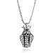 TUDUDU Acero Inoxidable Corona Egipcia Cobra Completo Cristal Colgante Collar con Cadena...