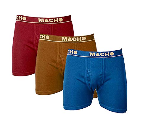Image of Macho Men's Cotton Long Trunk /Underwear (Multicolour, XXL /100 cm) - Pack of 3