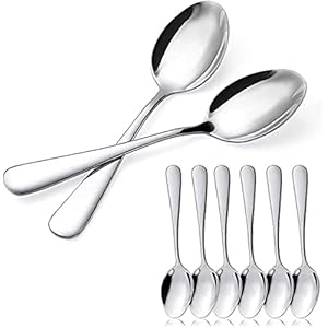BESCH 6 cucchiai da dessert in acciaio inox 15 x 3,2 cm (cucchiai da dessert)