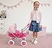 KOOKAMUNGA KIDS Baby Doll Stroller - Realistic 2 in 1 Baby Stroller for Dolls w/Detachable Bassinet – Toy Pram w/Carry Cot, Retractable Canopy & Soft Grip Handle - for Dolls up to 18