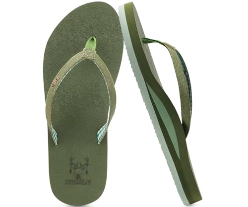 Image of KuaiLu Flip Flops for Women with Arch Support Summer Beach Thong Sandals
