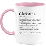 quotedazur Christine Diesse – Taza definitiva con nombre de Christine – Regalo de humor para nombre – Idea de regalo para la familia de San Valentín – Taza con nombre Christine – Ideal para Navidad en