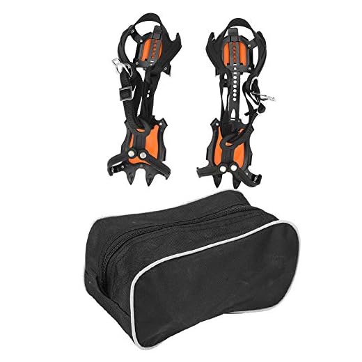 RiToEasysports Ice Crampons Walk Traction Ice Cleat Spikes Crampons, 10 Manganese Steel Spikes and Durable TPU Rubber Crampons for Hiking On Ice & Snow Ground,Mountian.